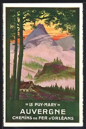 Künstler-AK Le Puy-Mary, Auvergne, Chemins de Fer d`Orleans, Tourismus