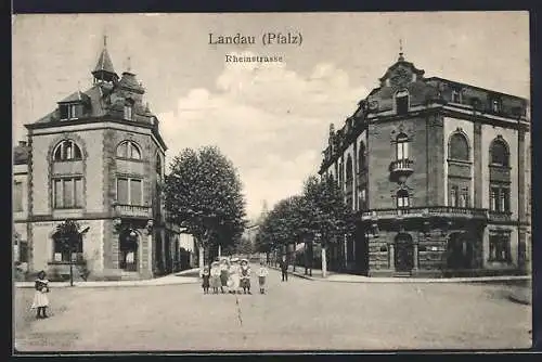 AK Landau /Pfalz, Rheinstrasse mit Restaurant
