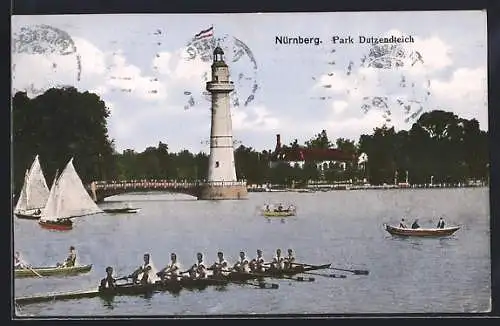 AK Nürnberg, Gasthaus Dutzendteich und Leuchtturm