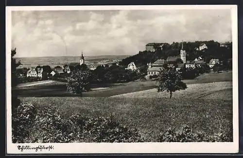 AK Schillingsfürst, Ortspartie mit Kirche