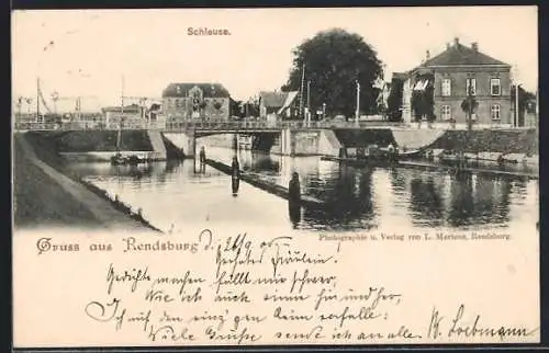 AK Rendsburg, Ortspartie an der Schleuse