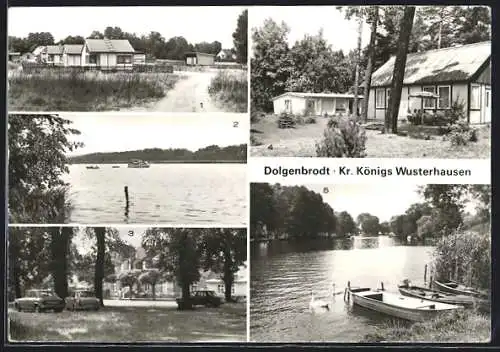 AK Dolgenbrodt, Bungalowsiedlung, am langen See, Dorfplatz, FDGB-Erholungsheim Erich Gentsch