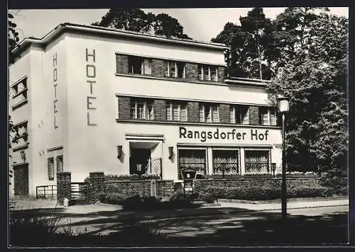 AK Rangsdorf / Zossen, Blick zum Hotel Rangsdorfer Hof, Goethestr. 1