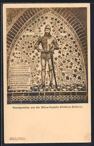 Künstler-AK Doberan, Kirche, Wandgemälde aus der Bülow-Kapelle