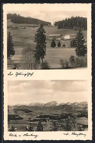 AK Simmerberg im Allgäu, Hotel-Pension Ihlingshof, Blick vom Oberberg