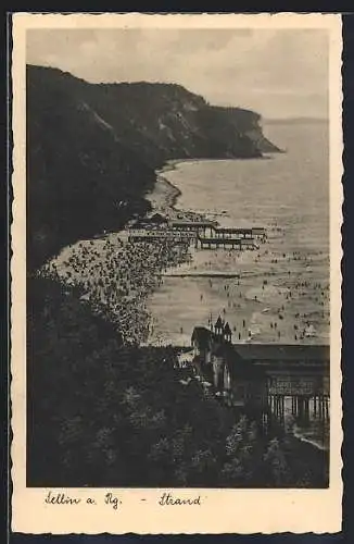 AK Sellin a. Rg., Strand mit Familien-Bad