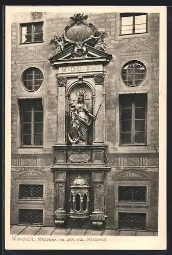 AK München, Madonna an der Königlichen Residenz