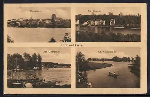 AK Lychen, Stadtsee, Oberpfuhl, Nesselpfuhl