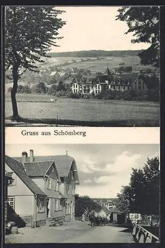 AK Schömberg / Neuenbürg, Ortsansicht, Strassenpartie