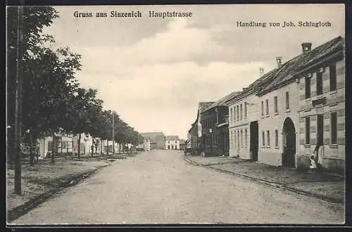 AK Sinzenich / Zülpich, Hauptstrasse mit Handlung v. Joh. Schlagloth
