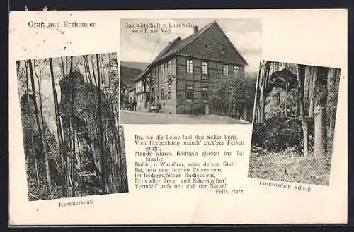 AK Erzhausen / Kreiensen, Gastwirtschaft zur Landwehr, Dornröschen Schloss, Kammerkeule