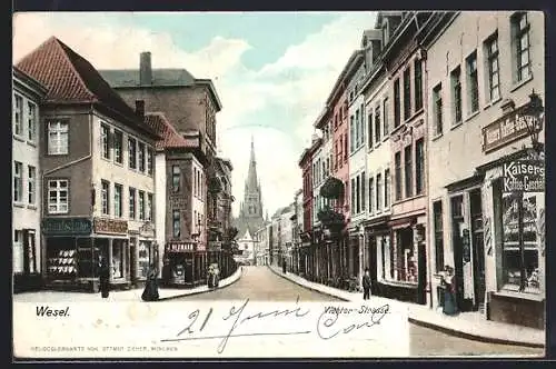 AK Wesel / Rhein, Viehtor-Strasse mit Geschäften