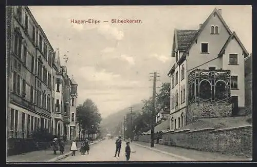 AK Hagen-Eilpe, Silbeckerstrasse mit Kindern