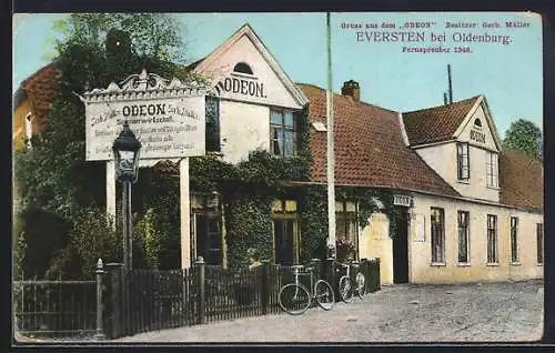 AK Eversten b. Oldenburg, Wirtschaft Odeon v. Gerh. Müller