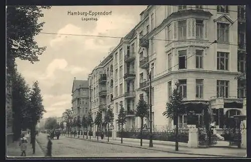 AK Hamburg-Eppendorf, Strassenpartie am Logestieg