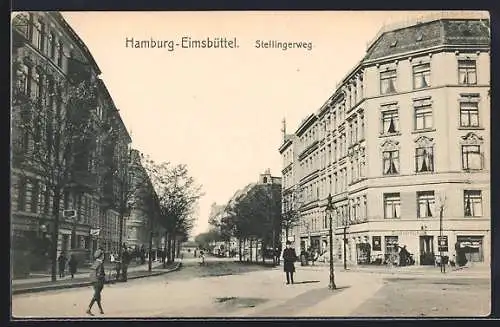 AK Hamburg-Eimsbüttel, Blick in die Strasse Stellingerweg