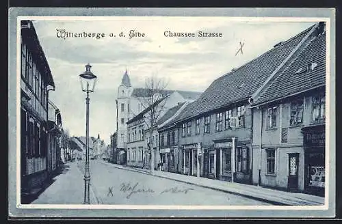 AK Wittenberge a. d. Elbe, Blick in die Chaussee Strasse