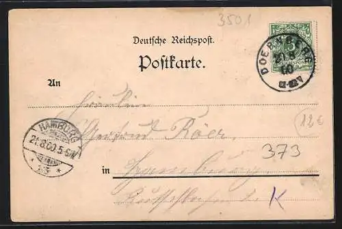 Lithographie Dörnberg / Kassel, Gasthaus zum hessischen Hof von S. Bernhardt, Totalansicht