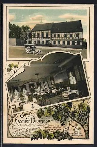 AK Draisdorf / Sa., Gasthof Draisdorf, Bes. R. Streller, Innenansicht