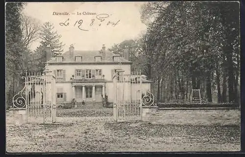 AK Dienville, Le Château et portail élégant entouré d`arbres majestueux