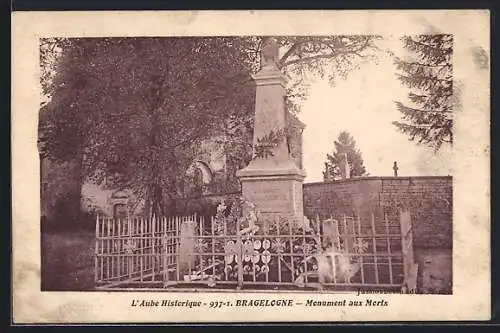 AK Bragelogne, Monument aux Morts