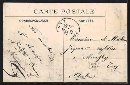 AK Villery, Vue générale du village et des champs environnants