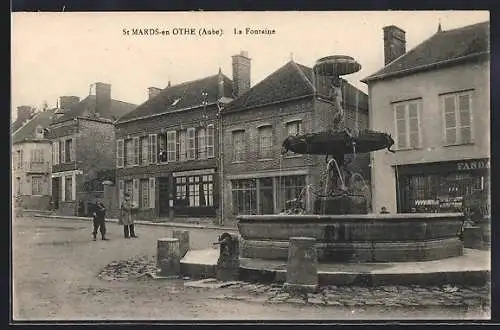 AK St Mards-en-Othe, La Fontaine et la place du village
