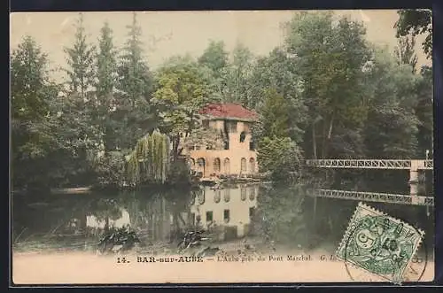 AK Bar-sur-Aube, L`Aube près du Pont Marchal