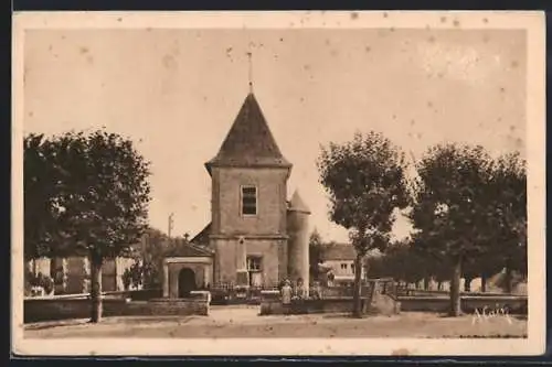 AK Jessains, L`Église et le Monument aux Morts