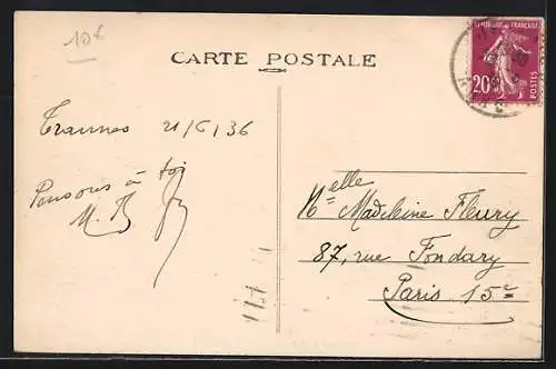 AK Trannes, L`église, XIe siècle, et rue adjacente