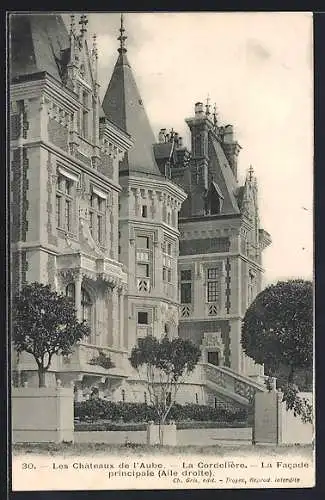 AK Troyes, Les Châteaux de l`Aube, La Cordelière, Facade principale, Aile droite