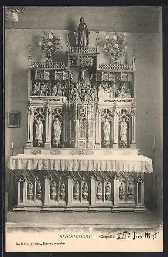 AK Blignicourt, Chapelle et autel richement décoré
