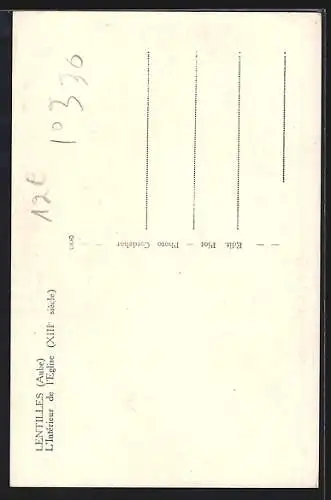 AK Lentilles, L`intérieur de l`église, XIIIe siècle