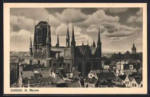 AK Danzig, Blick auf St. Marien