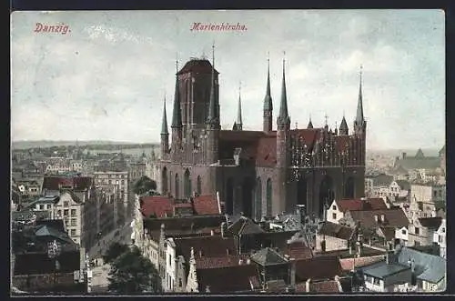 AK Danzig / Gdansk, Marienkirche