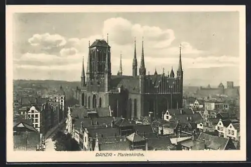 AK Danzig, Marienkirche mit Umgebung