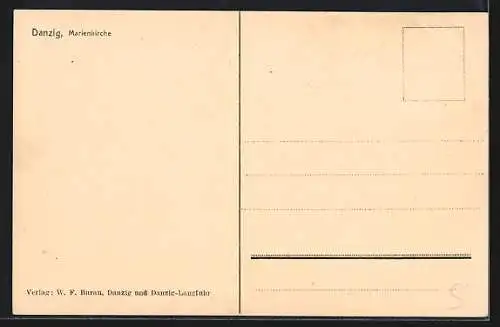 AK Danzig, Blick auf die Marienkirche