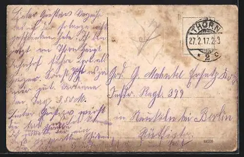 AK Thorn / Torun, Blick zur Eisenbahnbrücke