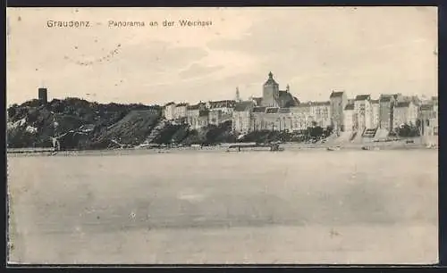 AK Graudenz, Panorama an der Weichsel