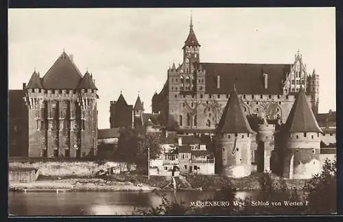 AK Marienburg, Ansicht des Schlosses von Westen