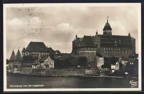 AK Marienburg, Ansicht der Burg von der Nogatseite