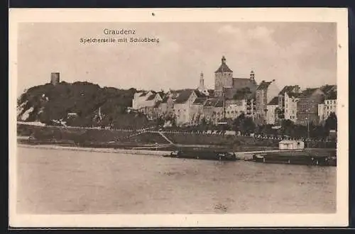 AK Graudenz, Speicherseite mit Schlossberg