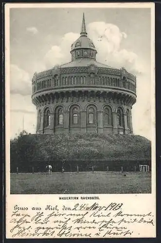 AK Kiel, Blick auf den Wasserturm Ravensberg