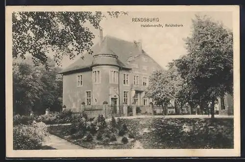 AK Rendsburg, Holstenstrasse, Reichsbank