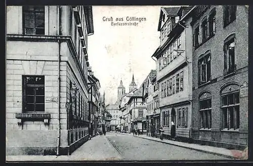 AK Göttingen, Blick in die Barfüsserstrasse