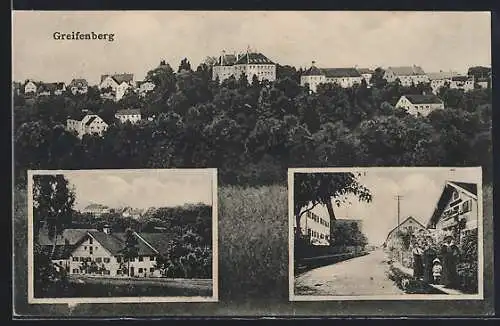 AK Greifenberg, Zwei Ortspartien und Totalansicht