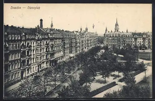 AK Dresden, Dürerplatz aus der Vogelschau
