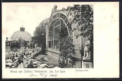 AK Weissensee, Gasthof Schloss Weissensee, Musikpavillon