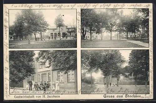 AK Stocksee, Gasthaus von H. Jacobsen, Parkweg, Ortspartie