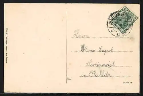 AK Jahnshain, Gasthof, Kirche und Schule, Dorfansicht